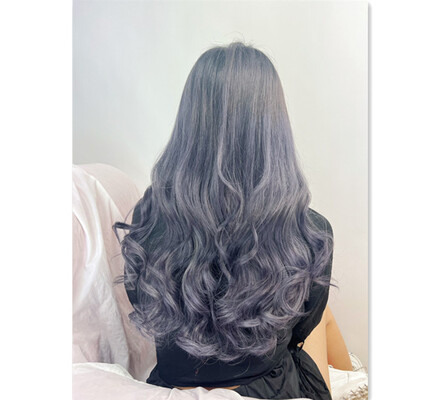 特殊色染髮 -  霧感深灰紫 x 微捲髪